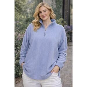 Eddie Bauer Women’s Fleece Pullover 1/4 Zip Lilac Purple Size 2XL